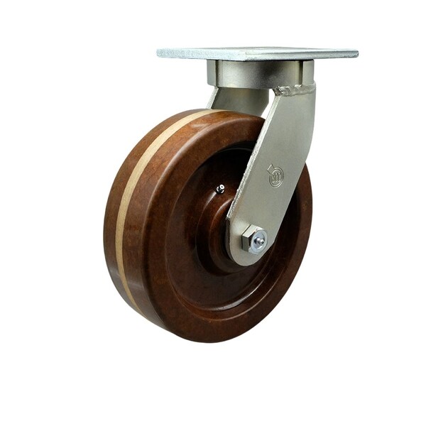 10'' Extra Heavy Duty High Temp Phenolic Wheel Swivel Top Plate Caster